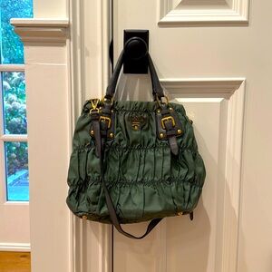 Well-loved green PRADA bag!